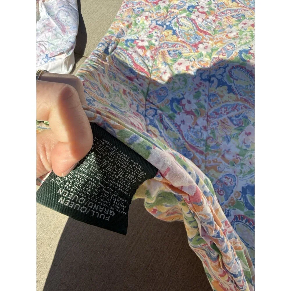 Ralph Lauren Springdale Paisley Full/ Queen Bed Comforter Skirt Two Pillow Cases